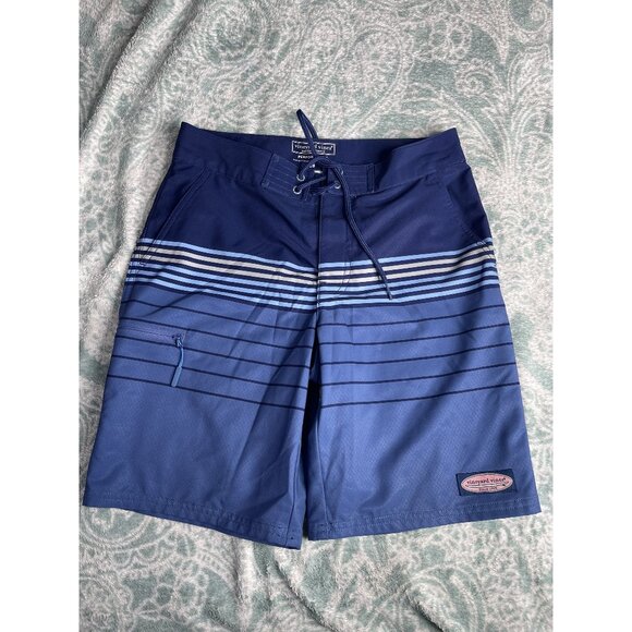 Vineyard Vines Men's Size 28 Performance 9 " Blue Striped Boardshort Swim Trunks - Picture 1 of 4